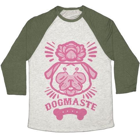 Virgin Teez  Baseball Tee Unisex Tri-Blend Baseball Tee / small / Oatmeal / Moss DOGMASTE UNISEX TRI-BLEND BASEBALL TEE