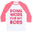 Virgin Teez  Baseball Tee Unisex Classic Baseball Tee / x-small / White/Neon Pink DOING WODS FOR MY BODS UNISEX CLASSIC BASEBALL TEE