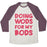 Virgin Teez  Baseball Tee Unisex Tri-Blend Baseball Tee / small / Oatmeal / Maroon DOING WODS FOR MY BODS UNISEX TRI-BLEND BASEBALL TEE