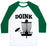 Virgin Teez  Baseball Tee Unisex Classic Baseball Tee / x-small / White/Dark Green DOINK UNISEX CLASSIC BASEBALL TEE