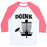 Virgin Teez  Baseball Tee Unisex Classic Baseball Tee / x-small / White/Neon Pink DOINK UNISEX CLASSIC BASEBALL TEE