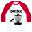 Virgin Teez  Baseball Tee Unisex Classic Baseball Tee / x-small / White/Red DOINK UNISEX CLASSIC BASEBALL TEE