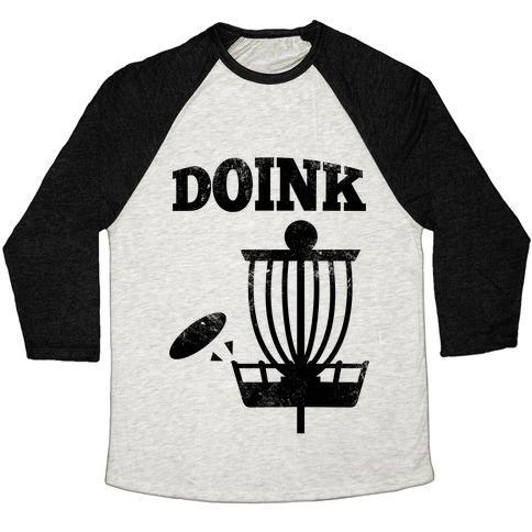 Virgin Teez  Baseball Tee Unisex Tri-Blend Baseball Tee / small / Oatmeal / Black DOINK UNISEX TRI-BLEND BASEBALL TEE