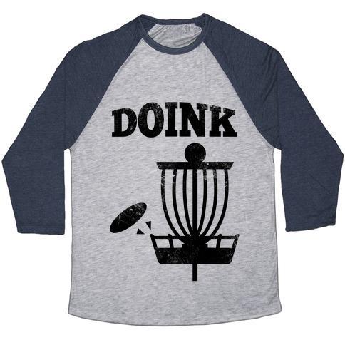 Virgin Teez  Baseball Tee Unisex Tri-Blend Baseball Tee / small / Athletic Gray / Navy DOINK UNISEX TRI-BLEND BASEBALL TEE