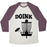 Virgin Teez  Baseball Tee Unisex Tri-Blend Baseball Tee / small / Oatmeal / Maroon DOINK UNISEX TRI-BLEND BASEBALL TEE