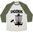 Virgin Teez  Baseball Tee Unisex Tri-Blend Baseball Tee / small / Oatmeal / Moss DOINK UNISEX TRI-BLEND BASEBALL TEE