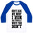 Virgin Teez  Baseball Tee Unisex Classic Baseball Tee / x-small / White/Blue DON'T ASK ME WHY I RUN UNISEX CLASSIC BASEBALL TEE