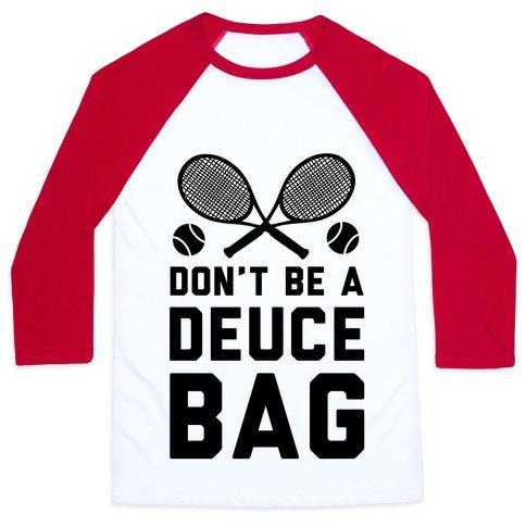 Virgin Teez  Baseball Tee Unisex Classic Baseball Tee / x-small / White/Red DON'T BE A DEUCE BAG UNISEX CLASSIC BASEBALL TEE