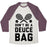 Virgin Teez  Baseball Tee Unisex Tri-Blend Baseball Tee / small / Oatmeal / Maroon DON'T BE A DEUCE BAG UNISEX TRI-BLEND BASEBALL TEE