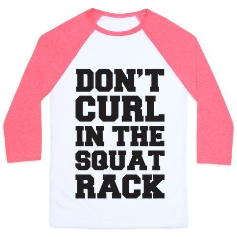 Virgin Teez  Baseball Tee Unisex Classic Baseball Tee / x-small / White/Neon Pink DON'T CURL IN THE SQUAT RACK UNISEX CLASSIC BASEBALL TEE