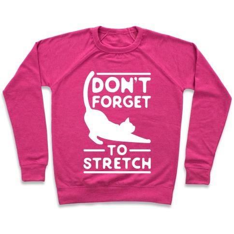 Virgin Teez  Pullover Crewneck Sweatshirt / x-small / Deep Pink DON'T FORGET TO STRETCH CREWNECK SWEATSHIRT
