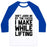 Virgin Teez  Baseball Tee Unisex Classic Baseball Tee / x-small / White/Blue DON'T JUDGE ME WHILE LIFTING UNISEX CLASSIC BASEBALL TEE
