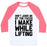 Virgin Teez  Baseball Tee Unisex Classic Baseball Tee / x-small / White/Neon Pink DON'T JUDGE ME WHILE LIFTING UNISEX CLASSIC BASEBALL TEE