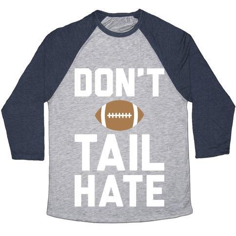 Virgin Teez  Baseball Tee Unisex Tri-Blend Baseball Tee / small / Athletic Gray / Navy DON'T TAIL HATE (WHITE) UNISEX TRI-BLEND BASEBALL TEE