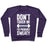 Virgin Teez  Pullover Crewneck Sweatshirt / x-small / Purple DON'T TOUCH ME, I'M PROBABLY SWEATY CREWNECK SWEATSHIRT