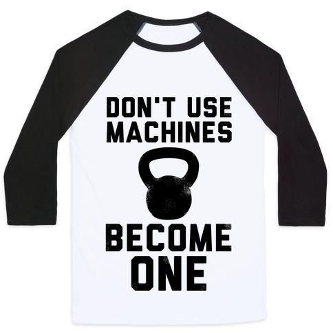 Virgin Teez  Baseball Tee Unisex Classic Baseball Tee / x-small / White/Black DON'T USE MACHINES. BECOME ONE. UNISEX CLASSIC BASEBALL TEE