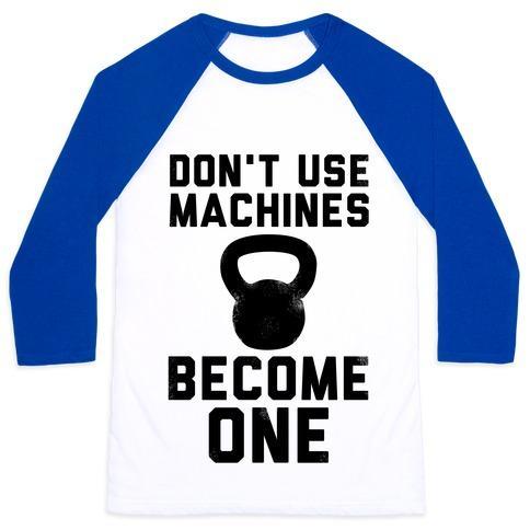 Virgin Teez  Baseball Tee Unisex Classic Baseball Tee / x-small / White/Blue DON'T USE MACHINES. BECOME ONE. UNISEX CLASSIC BASEBALL TEE