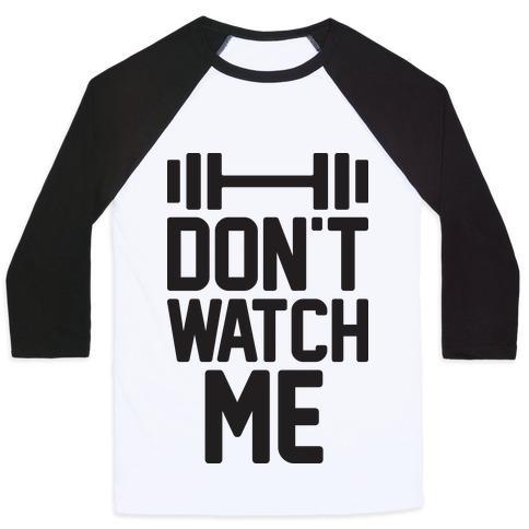 Virgin Teez  Baseball Tee Unisex Classic Baseball Tee / x-small / White/Black DON'T WATCH ME LIFTING UNISEX CLASSIC BASEBALL TEE