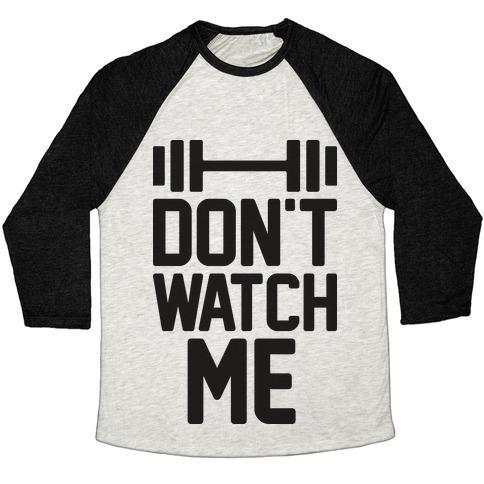 Virgin Teez  Baseball Tee Unisex Tri-Blend Baseball Tee / small / Oatmeal / Black DON'T WATCH ME LIFTING UNISEX TRI-BLEND BASEBALL TEE