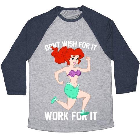 Virgin Teez  Baseball Tee Unisex Tri-Blend Baseball Tee / small / Athletic Gray / Navy DON'T WISH FOR IT WORK FOR IT UNISEX TRI-BLEND BASEBALL TEE