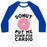 Virgin Teez  Baseball Tee Unisex Classic Baseball Tee / x-small / White/Blue DONUT PUT ME DOWN FOR CARDIO UNISEX CLASSIC BASEBALL TEE