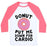 Virgin Teez  Baseball Tee Unisex Classic Baseball Tee / x-small / White/Neon Pink DONUT PUT ME DOWN FOR CARDIO UNISEX CLASSIC BASEBALL TEE