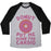 Virgin Teez  Baseball Tee Unisex Tri-Blend Baseball Tee / small / Athletic Gray / Black DONUT PUT ME DOWN FOR CARDIO UNISEX TRI-BLEND BASEBALL TEE