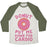Virgin Teez  Baseball Tee Unisex Tri-Blend Baseball Tee / small / Oatmeal / Moss DONUT PUT ME DOWN FOR CARDIO UNISEX TRI-BLEND BASEBALL TEE