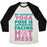 Virgin Teez  Baseball Tee Unisex Tri-Blend Baseball Tee / small / Oatmeal / Black DOWNWARD FACING HOT MESS UNISEX TRI-BLEND BASEBALL TEE