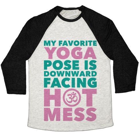 Virgin Teez  Baseball Tee Unisex Tri-Blend Baseball Tee / small / Oatmeal / Black DOWNWARD FACING HOT MESS UNISEX TRI-BLEND BASEBALL TEE