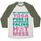 Virgin Teez  Baseball Tee Unisex Tri-Blend Baseball Tee / small / Oatmeal / Moss DOWNWARD FACING HOT MESS UNISEX TRI-BLEND BASEBALL TEE