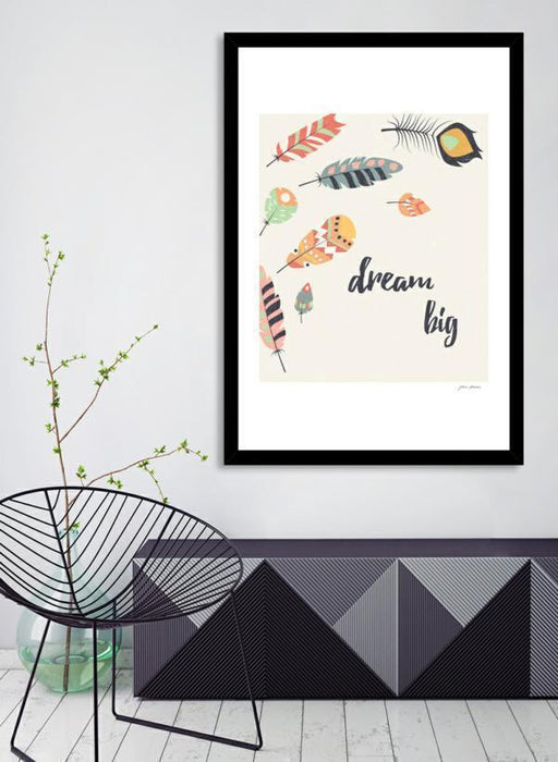LUVD Framed Art Prints 8" x 11" / Black Dream big tribal feathers Frame