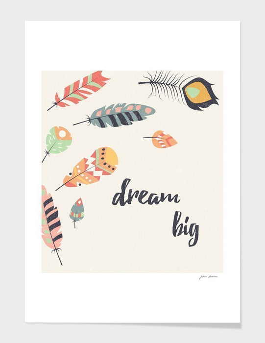 LUVD Framed Art Prints 8" x 11" / Black Dream big tribal feathers Frame