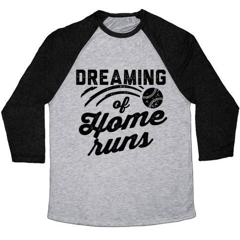 Virgin Teez  Baseball Tee Unisex Tri-Blend Baseball Tee / small / Athletic Gray / Black DREAMING OF HOME RUNS UNISEX TRI-BLEND BASEBALL TEE