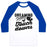 Virgin Teez  Baseball Tee Unisex Classic Baseball Tee / x-small / White/Blue DREAMING OF TOUCHDOWNS UNISEX CLASSIC BASEBALL TEE