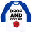 Virgin Teez  Baseball Tee Unisex Classic Baseball Tee / x-small / White/Blue DROP AND GIVE ME D20 UNISEX CLASSIC BASEBALL TEE