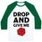 Virgin Teez  Baseball Tee Unisex Classic Baseball Tee / x-small / White/Dark Green DROP AND GIVE ME D20 UNISEX CLASSIC BASEBALL TEE