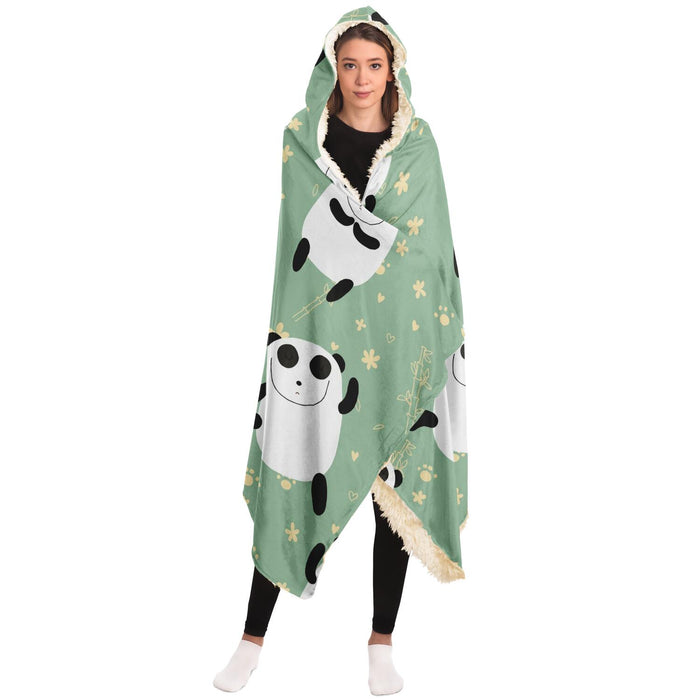 Panda Pattern Hooded Blanket