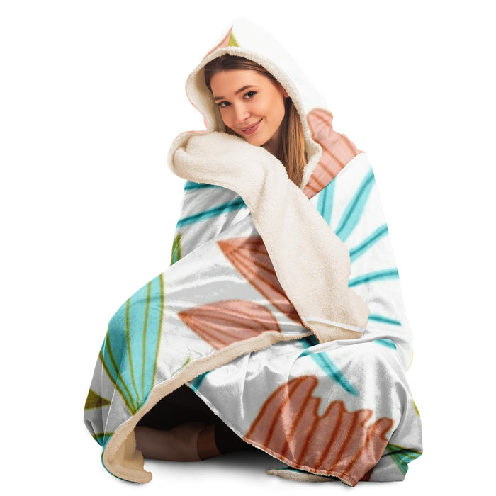 Divine Floral Poster Hooded Blanket