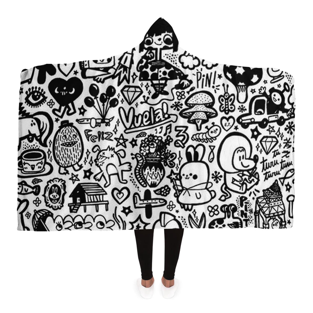 Abstract Pattren Hooded Blanket