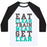 Virgin Teez  Baseball Tee Unisex Classic Baseball Tee / x-small / White/Black EAT CLEAN TRAIN MEAN GET LEAN UNISEX CLASSIC BASEBALL TEE
