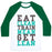 Virgin Teez  Baseball Tee Unisex Classic Baseball Tee / x-small / White/Dark Green EAT CLEAN TRAIN MEAN GET LEAN UNISEX CLASSIC BASEBALL TEE