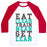 Virgin Teez  Baseball Tee Unisex Classic Baseball Tee / x-small / White/Red EAT CLEAN TRAIN MEAN GET LEAN UNISEX CLASSIC BASEBALL TEE
