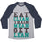 Virgin Teez  Baseball Tee Unisex Tri-Blend Baseball Tee / small / Athletic Gray / Navy EAT CLEAN TRAIN MEAN GET LEAN UNISEX TRI-BLEND BASEBALL TEE