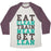 Virgin Teez  Baseball Tee Unisex Tri-Blend Baseball Tee / small / Oatmeal / Maroon EAT CLEAN TRAIN MEAN GET LEAN UNISEX TRI-BLEND BASEBALL TEE