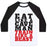 Virgin Teez  Baseball Tee Unisex Classic Baseball Tee / x-small / White/Black EAT LIKE A CAVEMAN TRAIN LIKE A BEAST UNISEX CLASSIC BASEBALL TEE