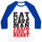 Virgin Teez  Baseball Tee Unisex Classic Baseball Tee / x-small / White/Blue EAT LIKE A CAVEMAN TRAIN LIKE A BEAST UNISEX CLASSIC BASEBALL TEE
