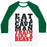 Virgin Teez  Baseball Tee Unisex Classic Baseball Tee / x-small / White/Dark Green EAT LIKE A CAVEMAN TRAIN LIKE A BEAST UNISEX CLASSIC BASEBALL TEE
