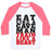 Virgin Teez  Baseball Tee Unisex Classic Baseball Tee / x-small / White/Neon Pink EAT LIKE A CAVEMAN TRAIN LIKE A BEAST UNISEX CLASSIC BASEBALL TEE