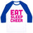 Virgin Teez  Baseball Tee Unisex Classic Baseball Tee / x-small / White/Blue EAT SLEEP CHEER UNISEX CLASSIC BASEBALL TEE